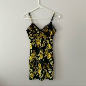 Urban Outfitters lace detail, velvet slip dress